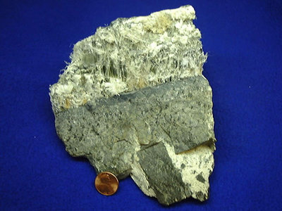 Chrysotile with penny